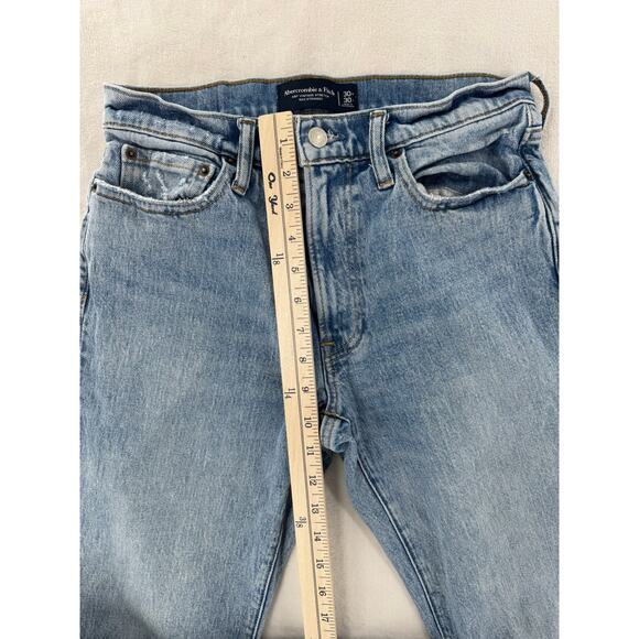 Abercrombie Fitch 90's Straight Jeans High Rise Denim 30 30x30 Vintage Stretch - Picture 8 of 11